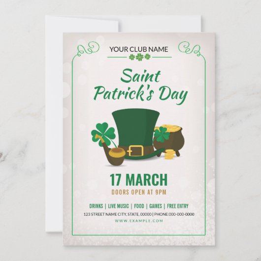 Uitnodiging Saint Patricks Day (Voorkant)