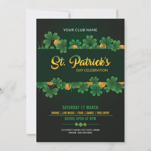 Uitnodiging Saint Patricks Day (Voorkant)