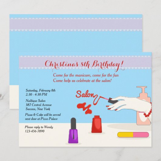 Uitnodiging Salon Party (Voorkant / Achterkant)