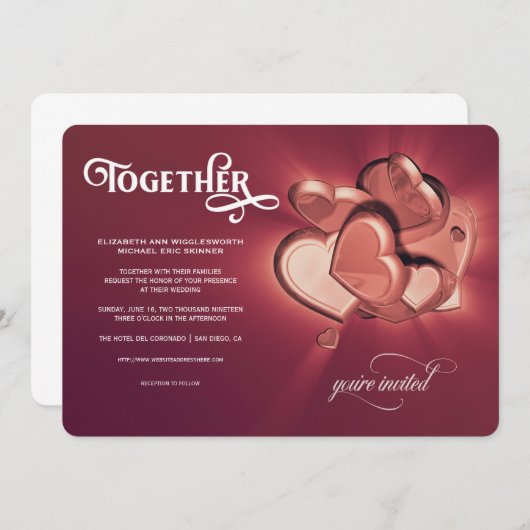 Uitnodiging Samen Trouwen (Versie 4) (Voorkant / Achterkant)