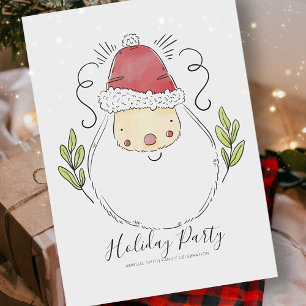 Uitnodiging Santa in Waterverf Holiday Party