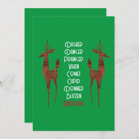 Uitnodiging - Santa's Rendier - Rudolph (Voorkant / Achterkant)