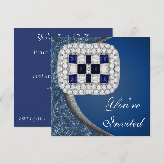 Uitnodiging Sapphire Diamonds (Voorkant / Achterkant)