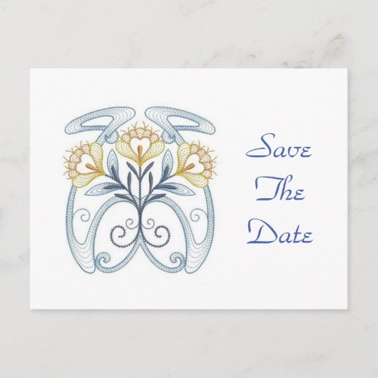 Uitnodiging Save the Date: Art Nouveau (Voorkant)