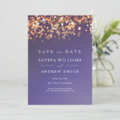 Uitnodiging 'Save the Date' in luchtigblauw en gou (Staand voorkant)