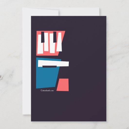 Uitnodiging saxophone Player (Achterkant)