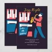 Uitnodiging saxophone Player (Voorkant / Achterkant)