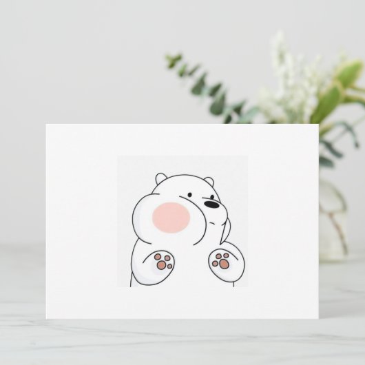 Uitnodiging Schattig Blushing Beer (Staand voorkant)