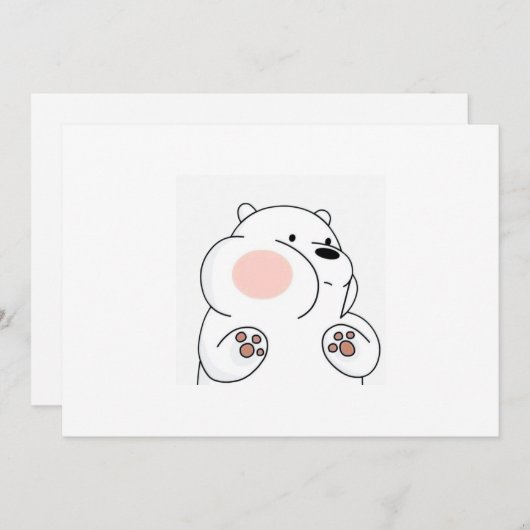 Uitnodiging Schattig Blushing Beer (Voorkant / Achterkant)