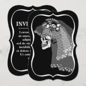 Uitnodiging Schedel Bruid (Voorkant / Achterkant)