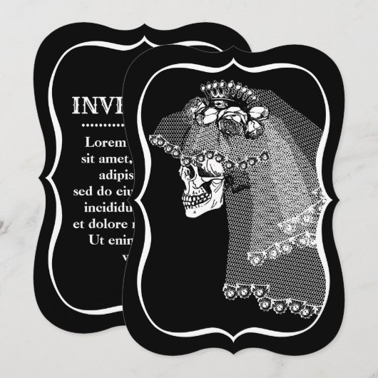 Uitnodiging Schedel Bruid (Voorkant / Achterkant)