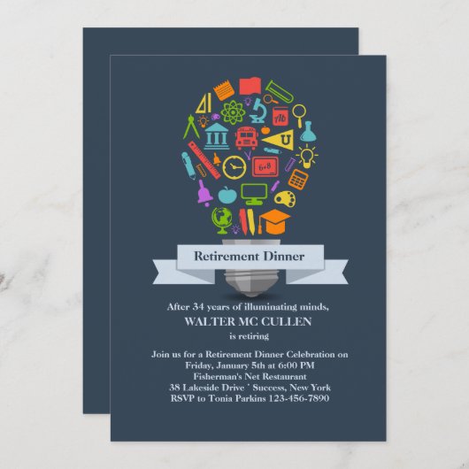 Uitnodiging schoollampvoet (Voorkant / Achterkant)