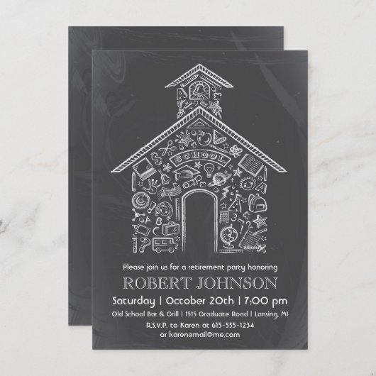 Uitnodiging schoolleraar (Voorkant / Achterkant)