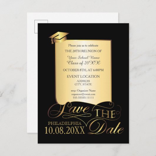 Uitnodiging schoolreünie (Voorkant / Achterkant)