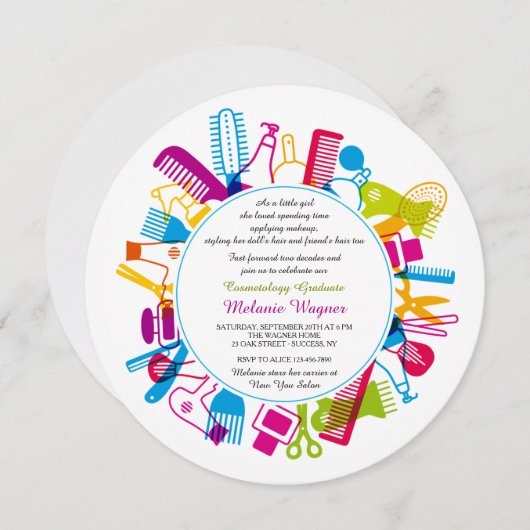 Uitnodiging Schoonschool Graduation Party (Voorkant / Achterkant)