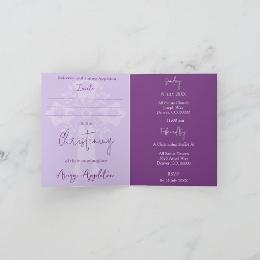 Uitnodiging (schrijven) Bloemenkruis Doop Zoete Pr (Binnen)