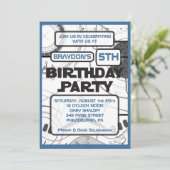 Uitnodiging SCI-FI BIRTHDAY-PARTIJ (Staand voorkant)