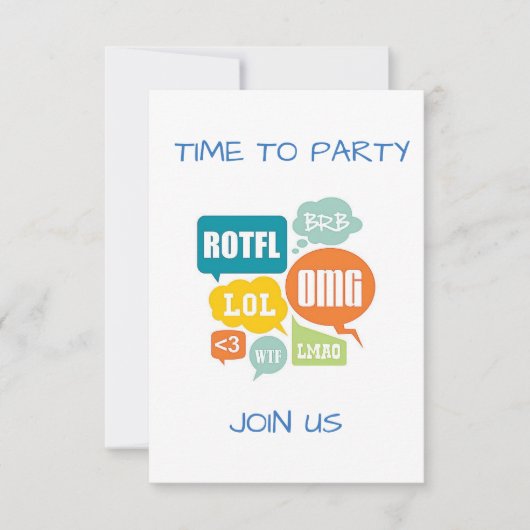 UITNODIGING "SENIOR STIJL" PARTY SMS (Voorkant)