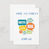 UITNODIGING "SENIOR STIJL" PARTY SMS (Voorkant / Achterkant)