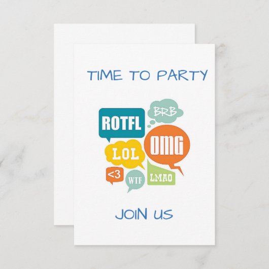 UITNODIGING "SENIOR STIJL" PARTY SMS (Voorkant / Achterkant)