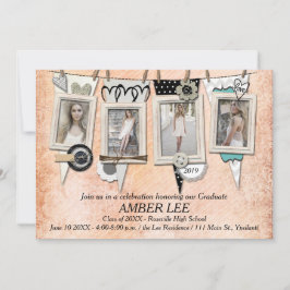 Uitnodiging Shabby Chic Photo Graduparty