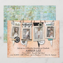 Uitnodiging Shabby Chic Photo Graduparty