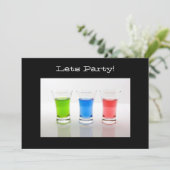 Uitnodiging Shotglas Feestje (Staand voorkant)