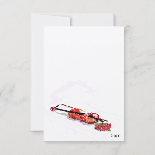 Uitnodiging: Silhouette Piano en Violin Kaart (Achterkant)