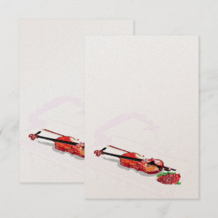 Uitnodiging: Silhouette Piano en Violin Kaart