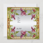 Uitnodiging  Silver Victoriaans Floral Lijst (Achterkant)