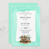 Uitnodiging Simplistic bruiloft strand cha (Voorkant / Achterkant)