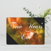 Uitnodiging Sinaasappel Bokeh 1 nieuwjaarsfeest (Staand voorkant)