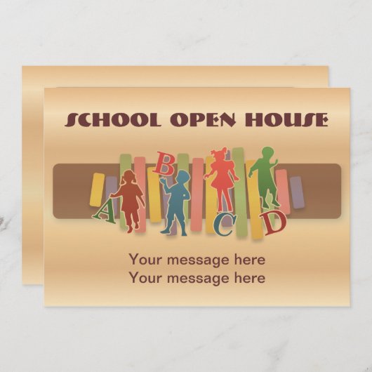 Uitnodiging Sjabloon basisonderwijs (Voorkant / Achterkant)