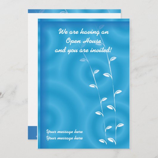 Uitnodiging Sjabloon Blauwe Spa (Voorkant / Achterkant)