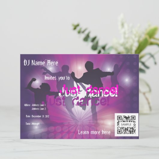 Uitnodiging Sjabloon Dance (Staand voorkant)