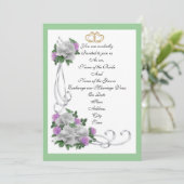 Uitnodiging sjabloon elegante witte rozen (Staand voorkant)