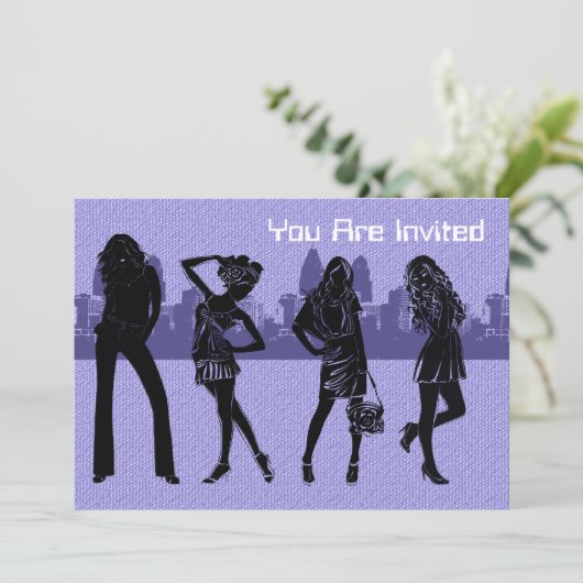 Uitnodiging Sjabloon Meidenavond (Staand voorkant)