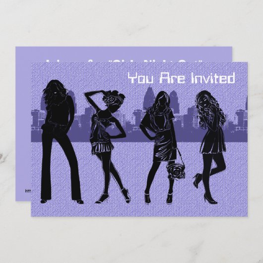 Uitnodiging Sjabloon Meidenavond (Voorkant / Achterkant)