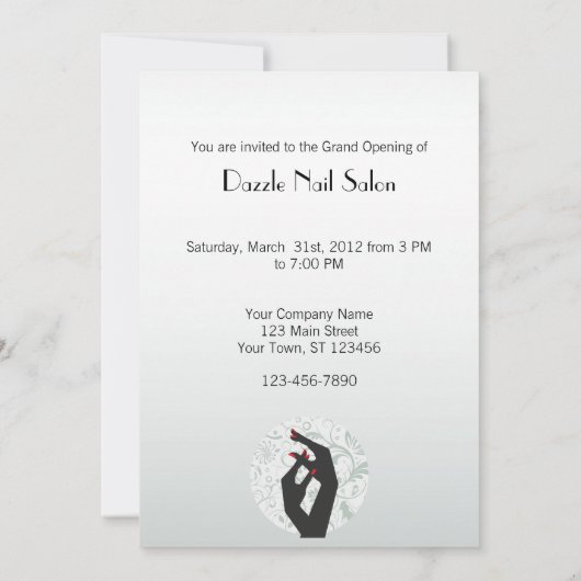 Uitnodiging Sjabloon Nail Salon (Achterkant)