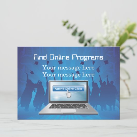 Uitnodiging Sjabloon online graden (Staand voorkant)