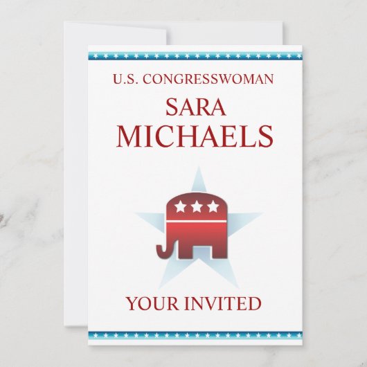 Uitnodiging Sjabloon Republikeinse olifant (Voorkant)