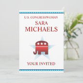 Uitnodiging Sjabloon Republikeinse olifant (Staand voorkant)