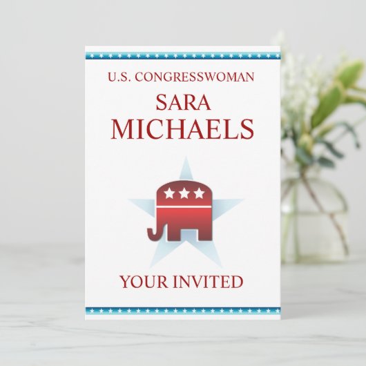 Uitnodiging Sjabloon Republikeinse olifant (Staand voorkant)