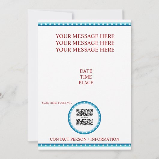 Uitnodiging Sjabloon Republikeinse olifant (Achterkant)