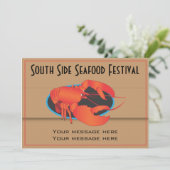 Uitnodiging Sjabloon restaurant voor zeevruchten (Staand voorkant)