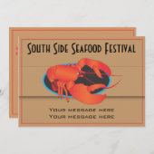 Uitnodiging Sjabloon restaurant voor zeevruchten (Voorkant / Achterkant)