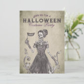 Uitnodiging Skeleton Halloween Party (Staand voorkant)