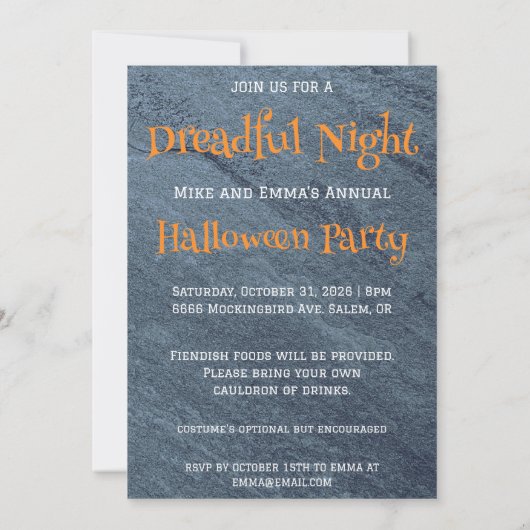 Uitnodiging Skeleton Halloween Party (Achterkant)