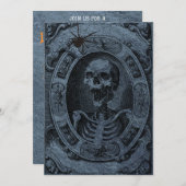 Uitnodiging Skeleton Halloween Party (Voorkant / Achterkant)