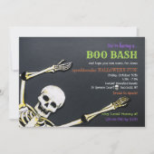 Uitnodiging Skeleton Halloween Party (Voorkant)